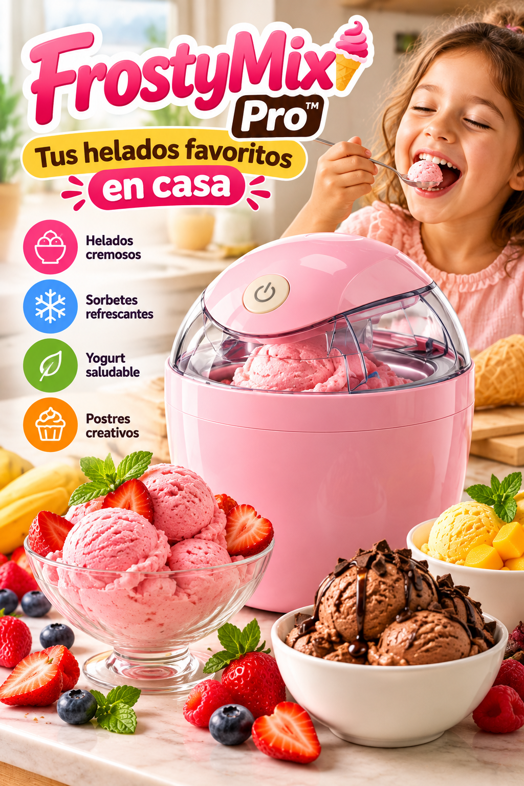 🍦 FrostyMix Pro™ | Máquina Eléctrica para Helados y Sorbetes