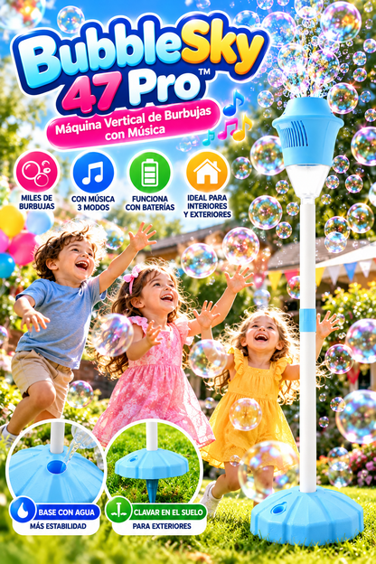 🫧✨ BubbleSky 47 Pro™ | Máquina Vertical de Burbujas con Música