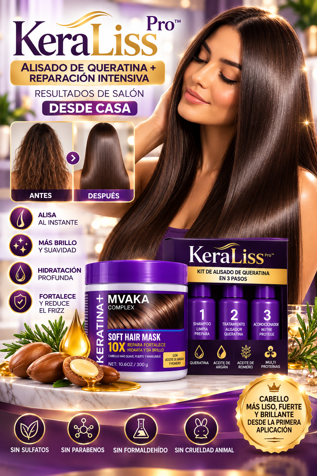 KeraLiss Pro™ | Alisado de Queratina + Reparación Intensiva