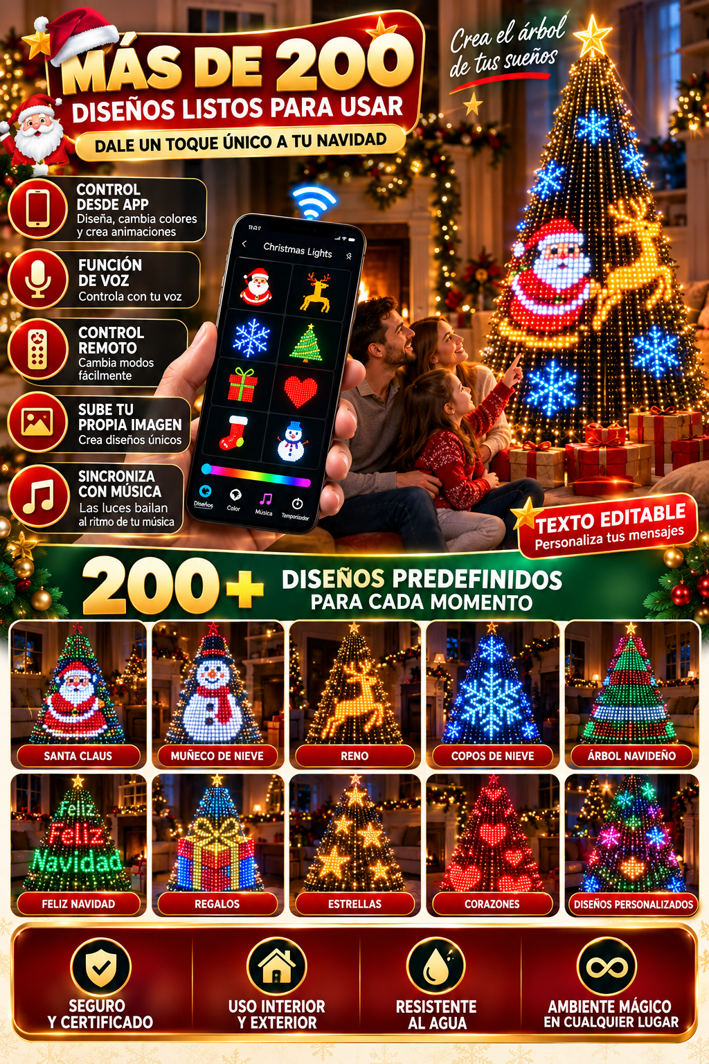 🎄✨ SpiralTree 400 Pro™ | Luces LED Espirales para Árbol de Navidad