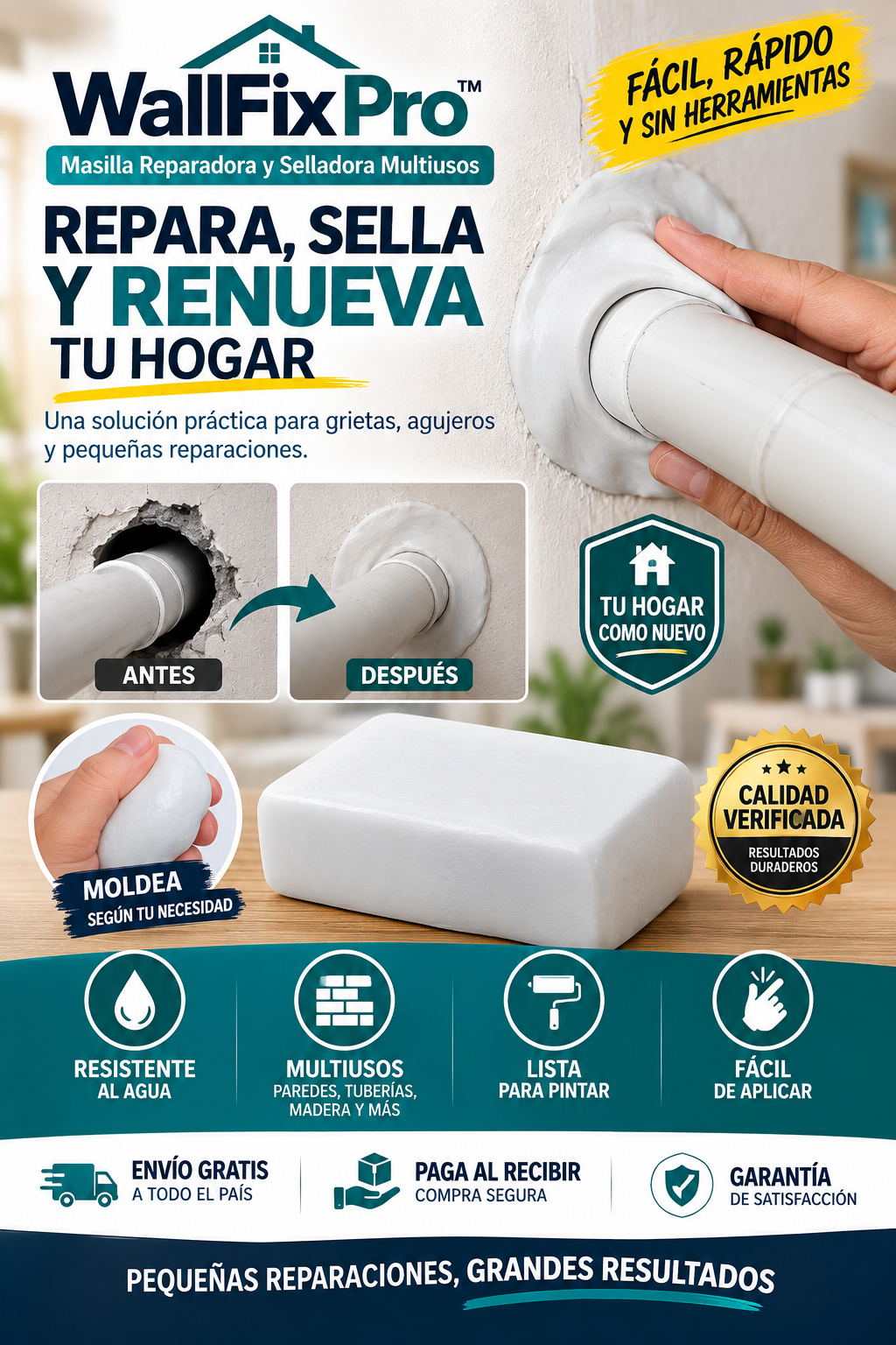 🛠️ WallFix Pro™ | Masilla Reparadora y Selladora Multiusos
